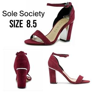 NWT Sole Society Paden Womens Burgundy Pumps Suede